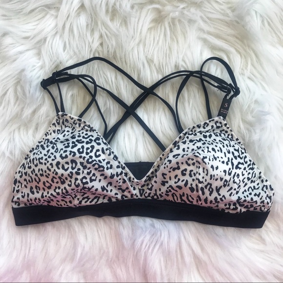 Victoria's Secret Other - VS Leopard Strappy Padded Bralette Bra NWT S Satin